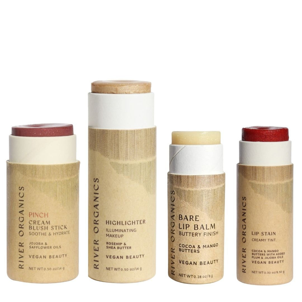 Colour Sets | Vegan, Plastic-Free Makeup Sets with Lip & Cheek Tint, Highlighter & Bronzer