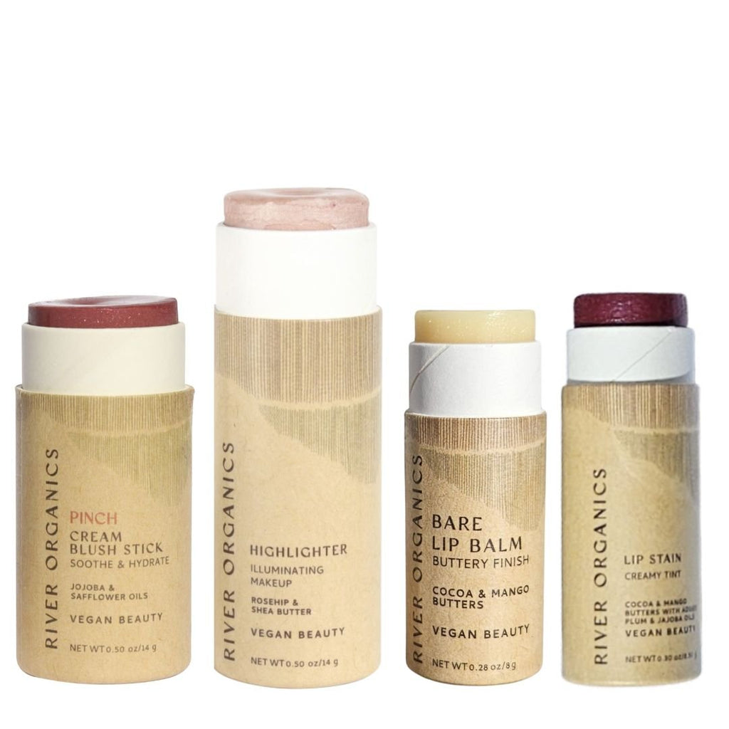 Colour Sets | Vegan, Plastic-Free Makeup Sets with Lip & Cheek Tint, Highlighter & Bronzer