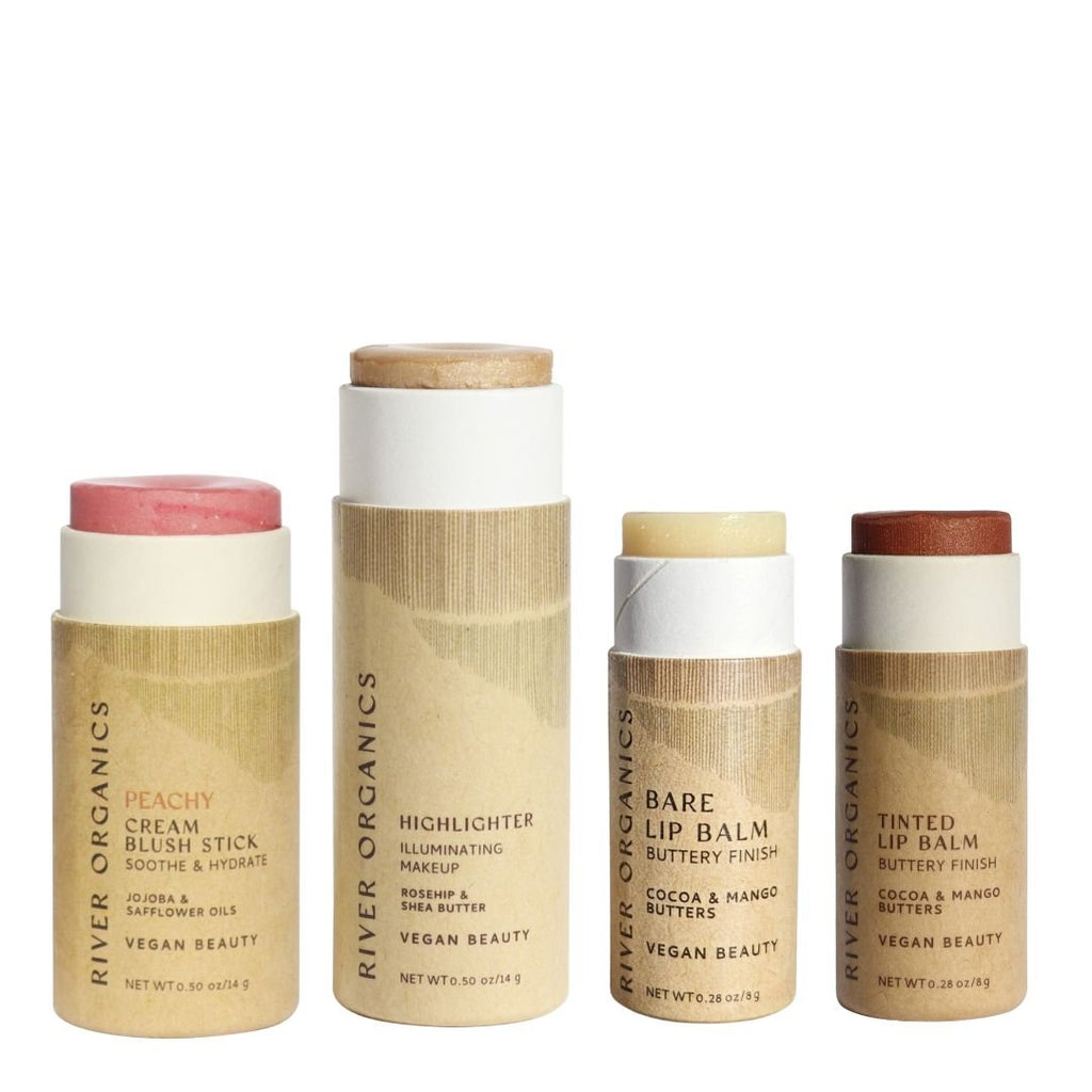 Colour Sets | Vegan, Plastic-Free Makeup Sets with Lip & Cheek Tint, Highlighter & Bronzer