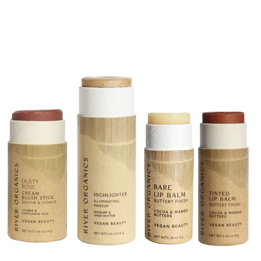 Colour Sets | Vegan, Plastic-Free Makeup Sets with Lip & Cheek Tint, Highlighter & Bronzer