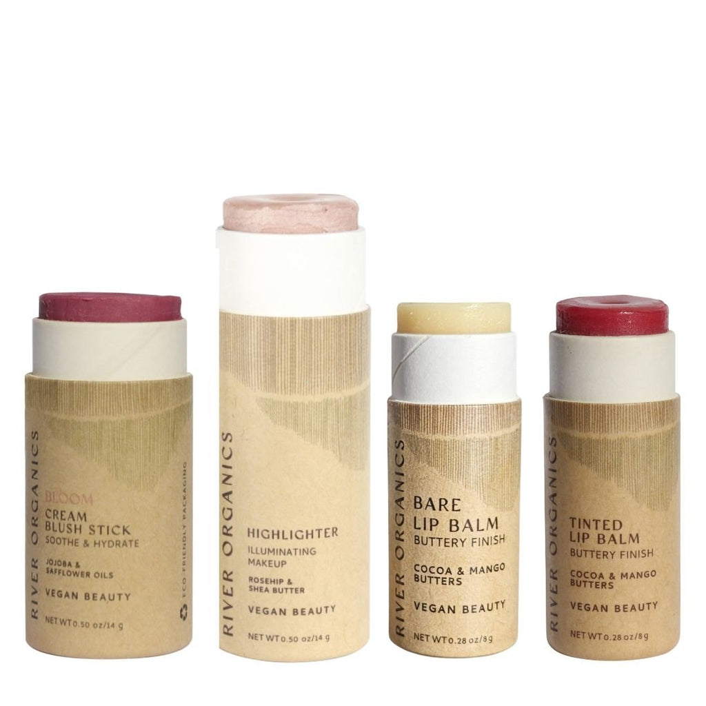 Colour Sets | Vegan, Plastic-Free Makeup Sets with Lip & Cheek Tint, Highlighter & Bronzer