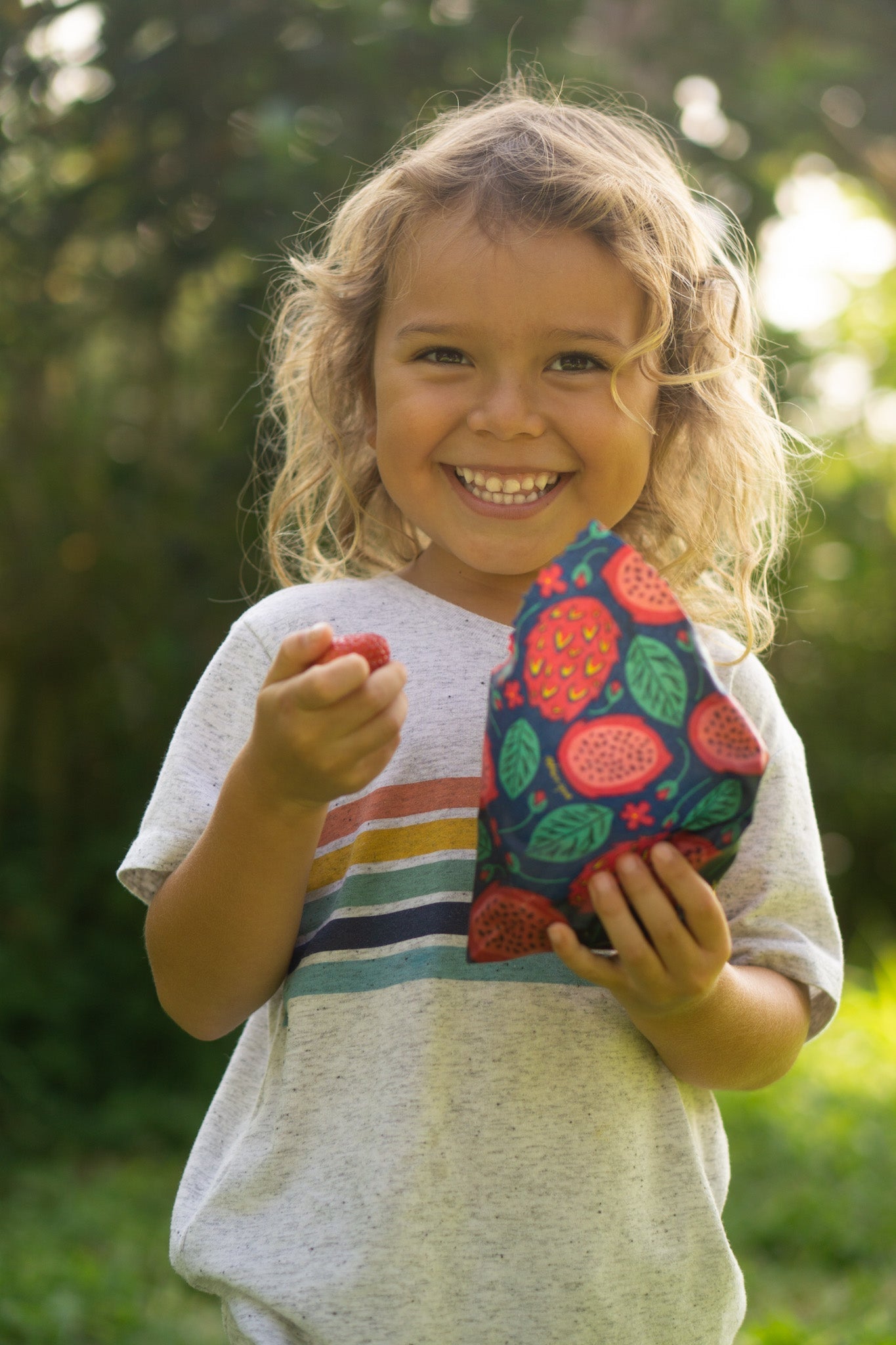 Beeswax Food Wrap – Dragonfruit Print | Reusable Organic Cotton Wraps