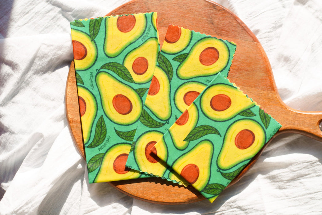 Beeswax Wrap Bulk Roll – Avocado Print | Reusable Organic Beeswax Wrap for Custom Food Storage Sizes (13.5" x 42")