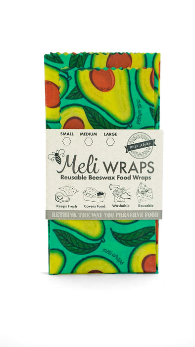 Beeswax Food Wrap – Avocado Print | Reusable Organic Beeswax Wraps for Food Storage (Small, Medium & Large)