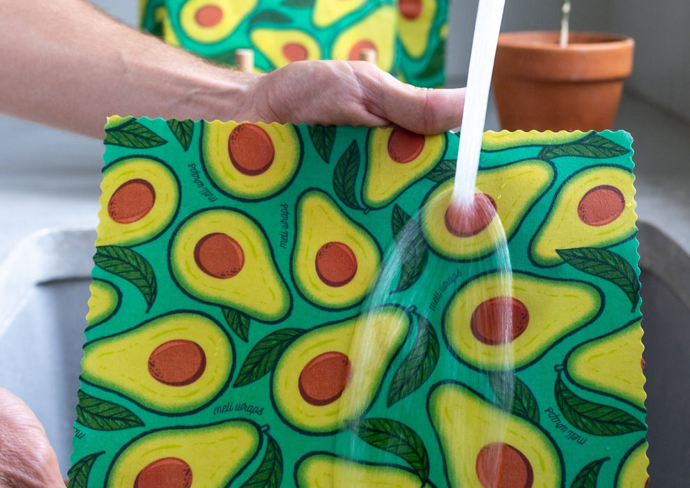 Beeswax Food Wrap – Avocado Print | Reusable Organic Beeswax Wraps for Food Storage (Small, Medium & Large)