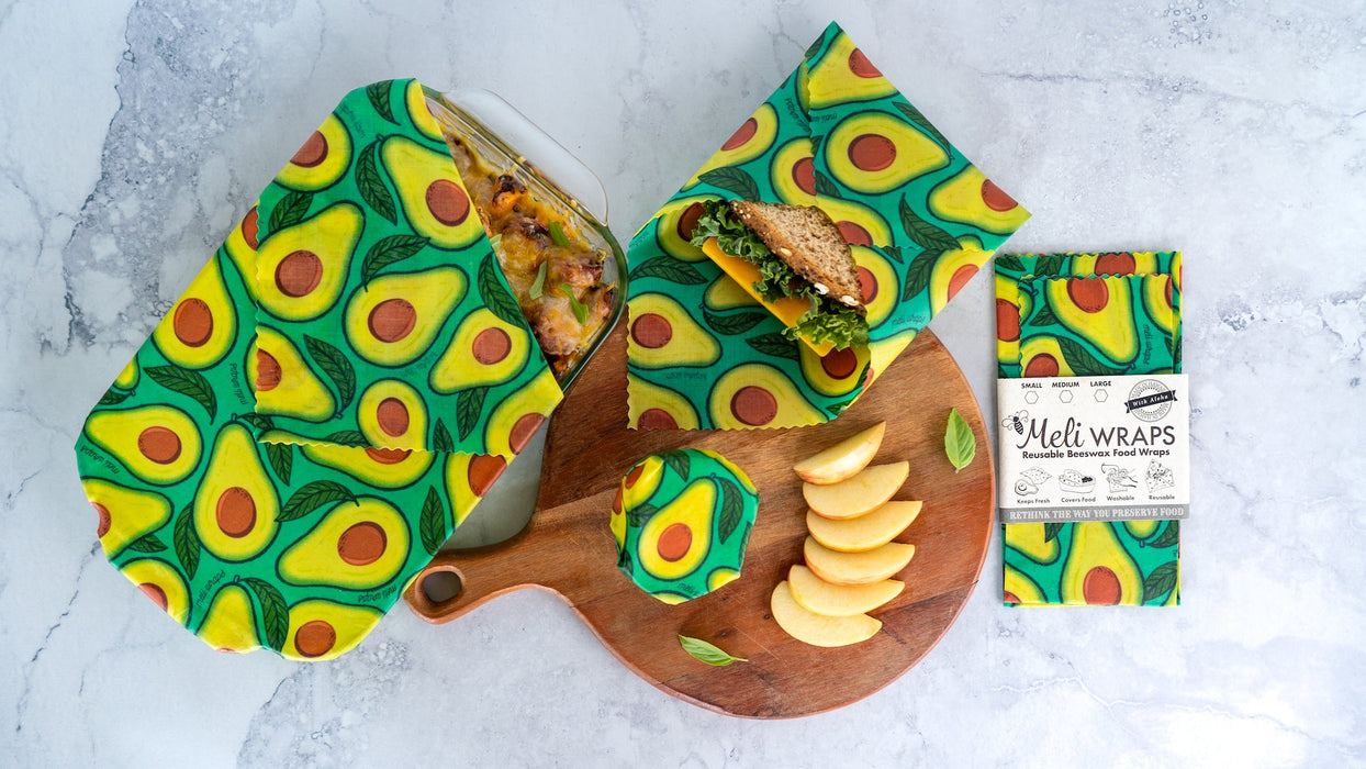 Beeswax Wrap Bulk Roll – Avocado Print | Reusable Organic Beeswax Wrap for Custom Food Storage Sizes (13.5" x 42")