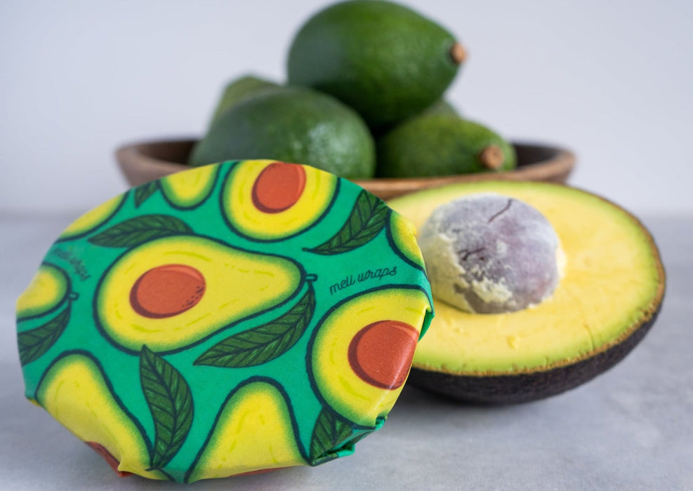 Beeswax Food Wrap – Avocado Print | Reusable Organic Beeswax Wraps for Food Storage (Small, Medium & Large)