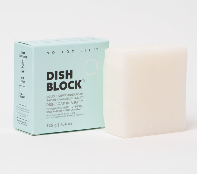 DISH BLOCK® Solid Dish Soap Bar – 4.4 oz (125g) – Fragrance Free