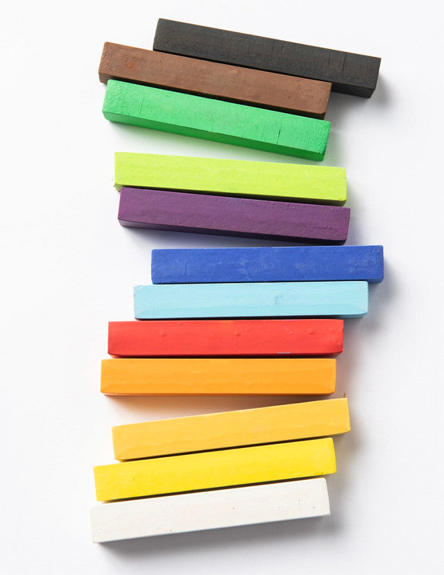 Talc-Free Pastel Sticks – 12 Vibrant Colors | Non-Toxic Soft Pastels for Kids &amp; Artists