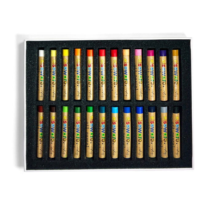 Talc-Free Oil Pastels – 24 Non-Toxic Colors | Vibrant Professional-Grade Art Sticks