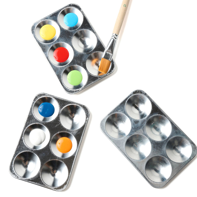 Aluminum Paint Palette – Reusable 6-Well Mixing Tray | Eco-Friendly Art Supplies | Natural Earth Paint