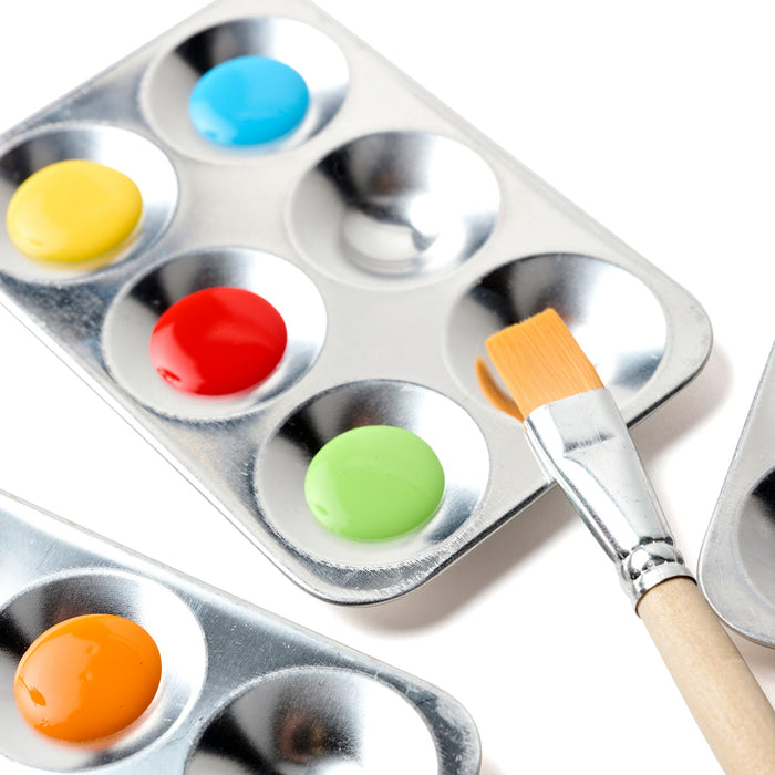Aluminum Paint Palette – Reusable 6-Well Mixing Tray | Eco-Friendly Art Supplies | Natural Earth Paint