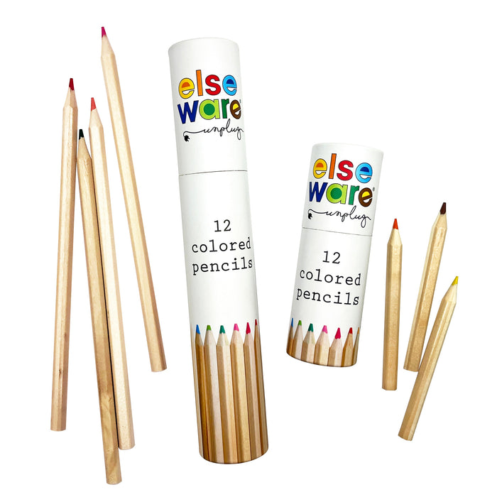 Colored Pencils – 12 Pack | Tall & Travel Size Beechwood Pencils | Eco-Friendly Art Supplies