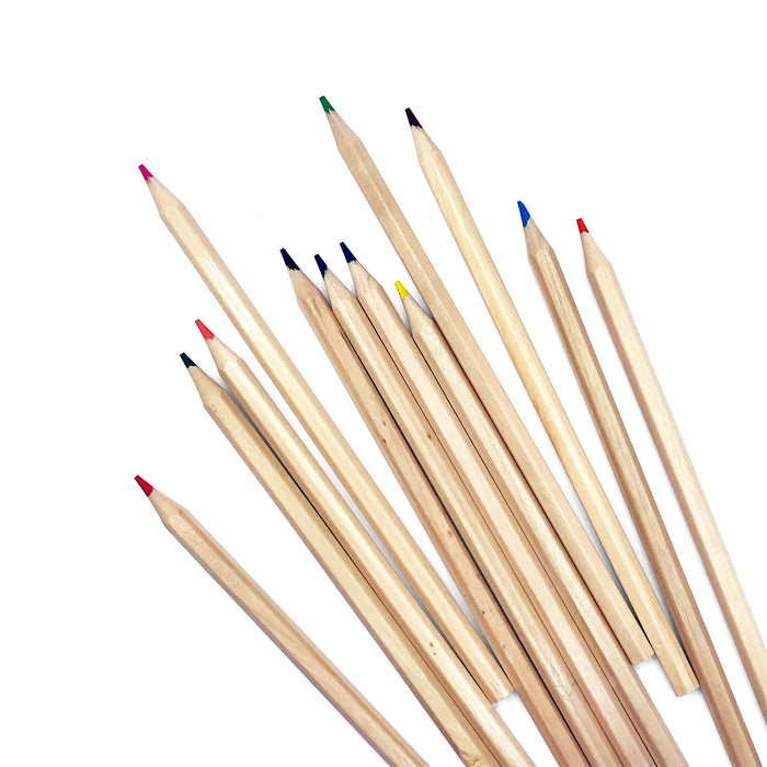 Colored Pencils – 12 Pack | Tall & Travel Size Beechwood Pencils | Eco-Friendly Art Supplies
