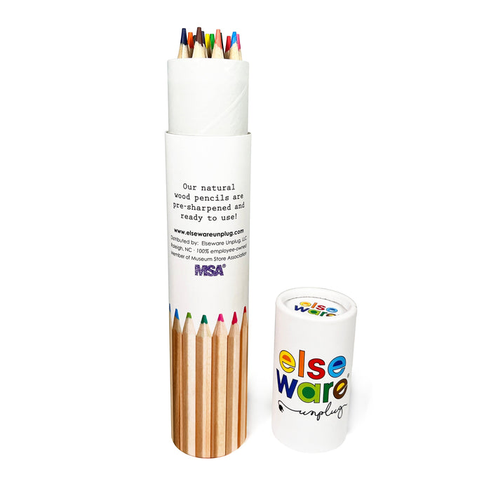 Colored Pencils – 12 Pack | Tall & Travel Size Beechwood Pencils | Eco-Friendly Art Supplies