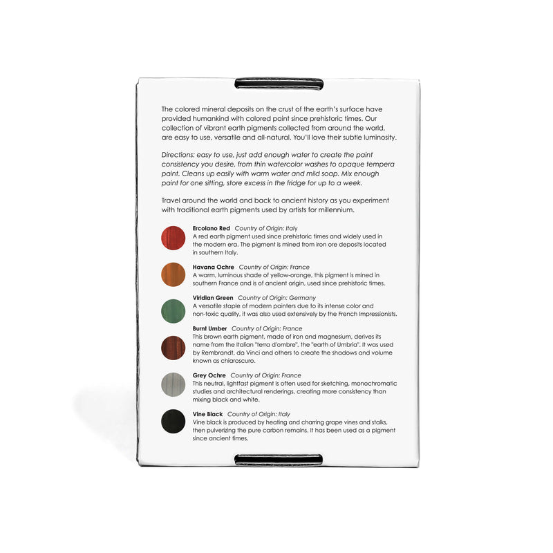 Earth Paint Set – Natural Mineral Pigments (15–17g) | All-Natural Artist Pigments | Eco-Friendly Fine Art Supplies