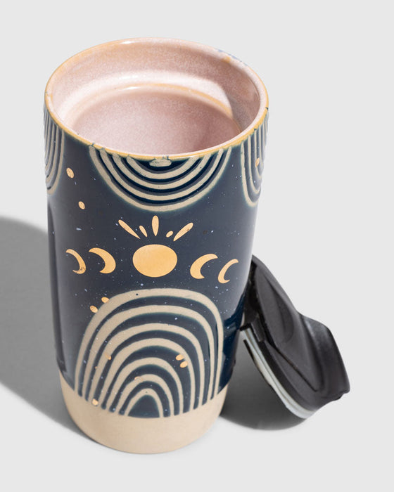 Stoneware Insulated Travel Mug – 10 oz. Ceramic Comfort