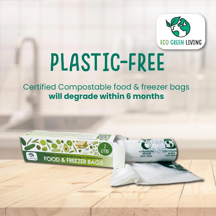 Certified Compostable Food & Freezer Bags, 1 Gallon (25 bags)