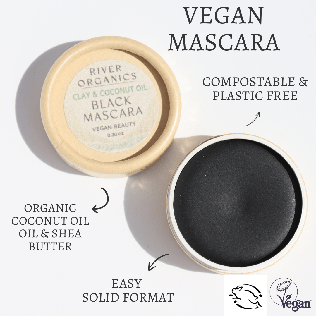 Black Vegan Zero-Waste Mascara – Organic, Plastic-Free &amp; Lash-Boosting