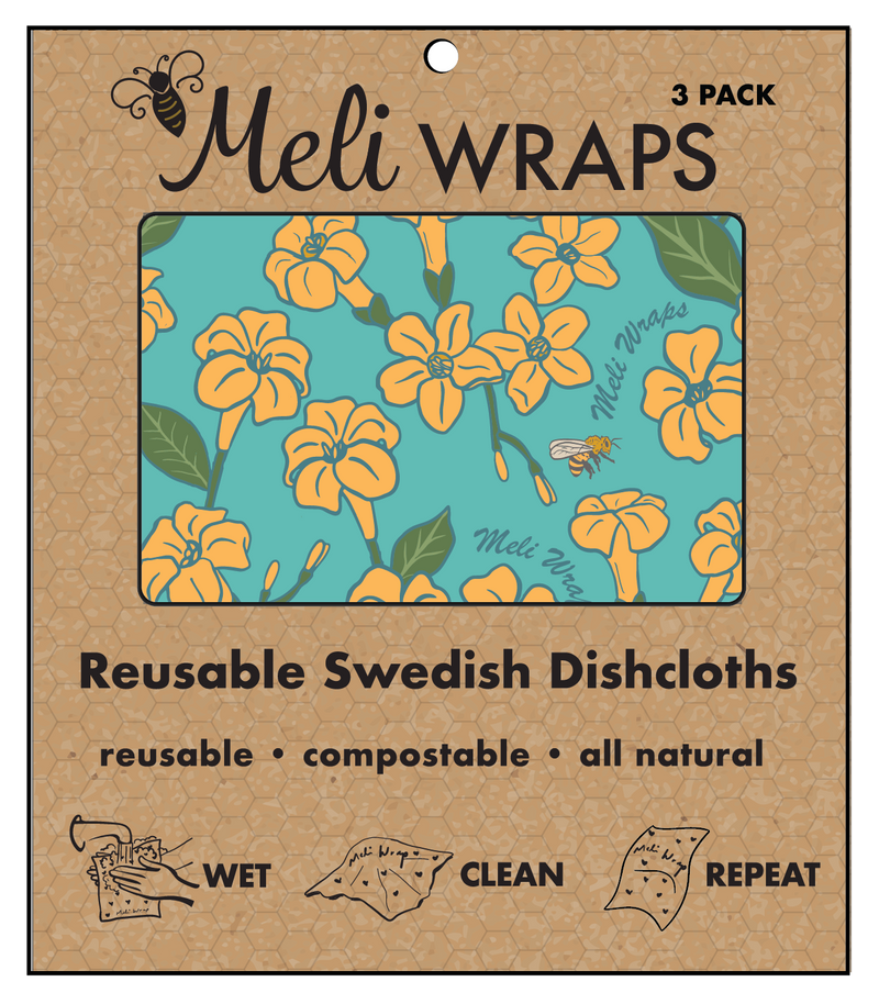 Puakenikeni & Bee Gift Set | Eco-Friendly Kitchen Bundle with Beeswax Wraps, Towels & Swedish Dishcloths