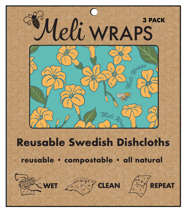 Puakenikeni & Bee Gift Set | Eco-Friendly Kitchen Bundle with Beeswax Wraps, Towels & Swedish Dishcloths