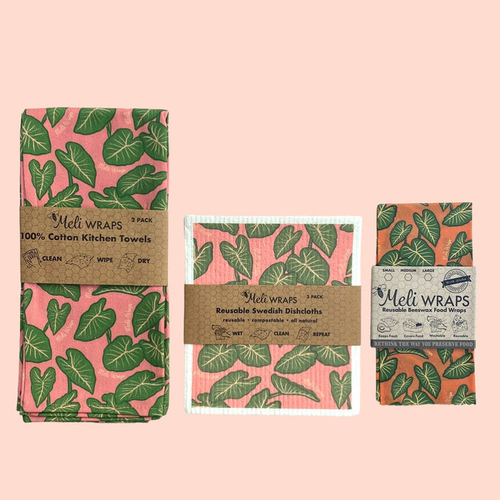 Kalo Gift Set | Eco-Friendly Kitchen Bundle | Beeswax Wraps, Cotton Towels & Swedish Dishcloths