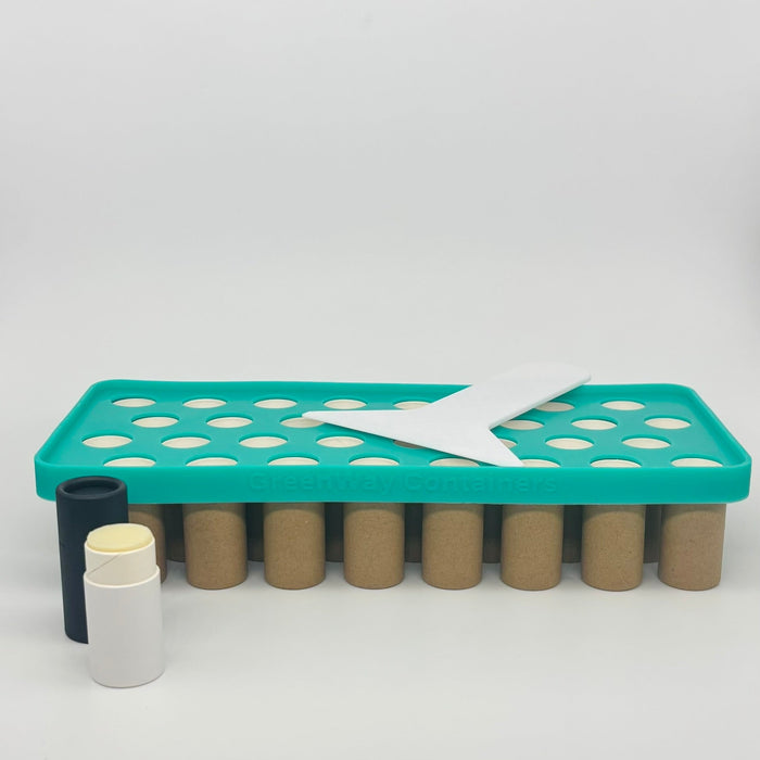 Reusable Silicone Filling Trays for Paperboard Push-Up Lip Balm Tubes