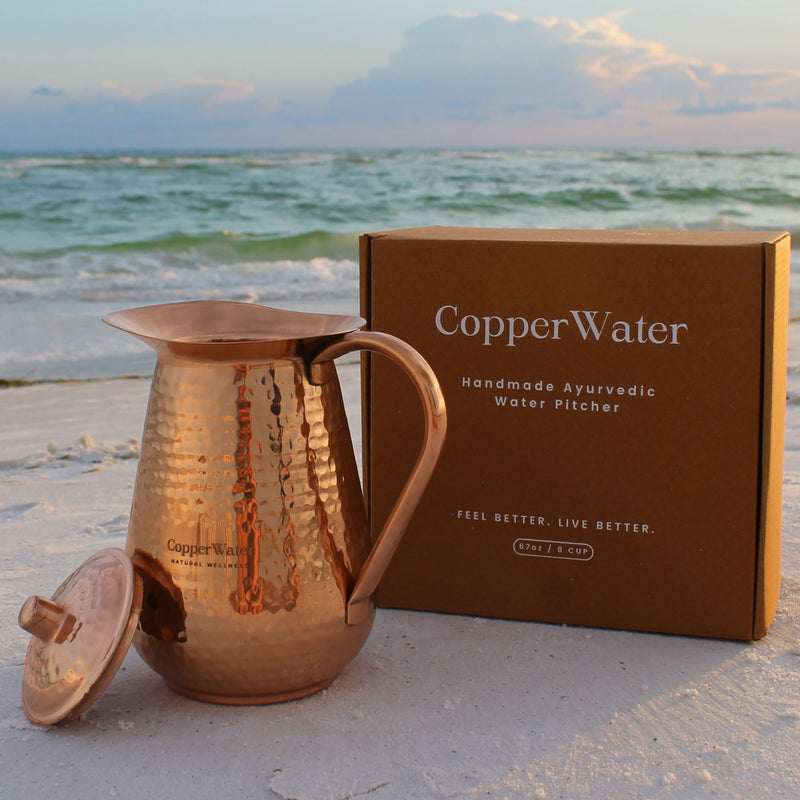 Handmade Pure Copper Ayurvedic Water Pitcher