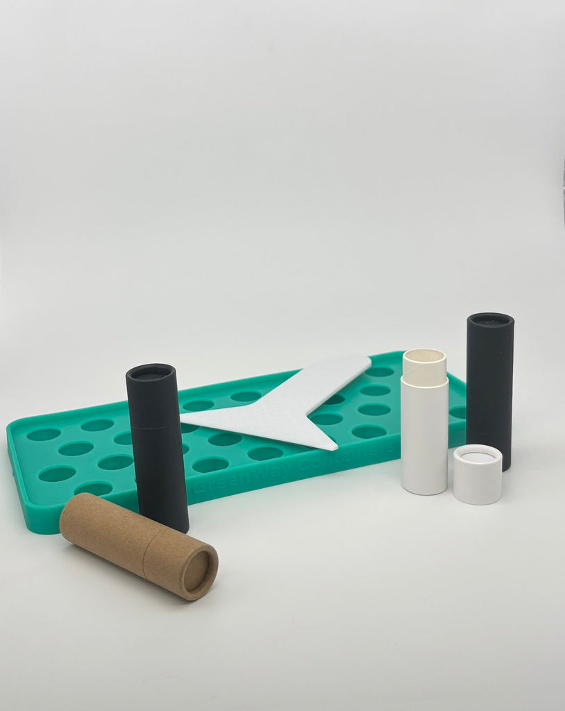 Reusable Silicone Filling Trays for Paperboard Push-Up Lip Balm Tubes