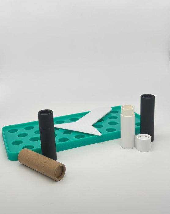Reusable Silicone Filling Trays for Paperboard Push-Up Lip Balm Tubes