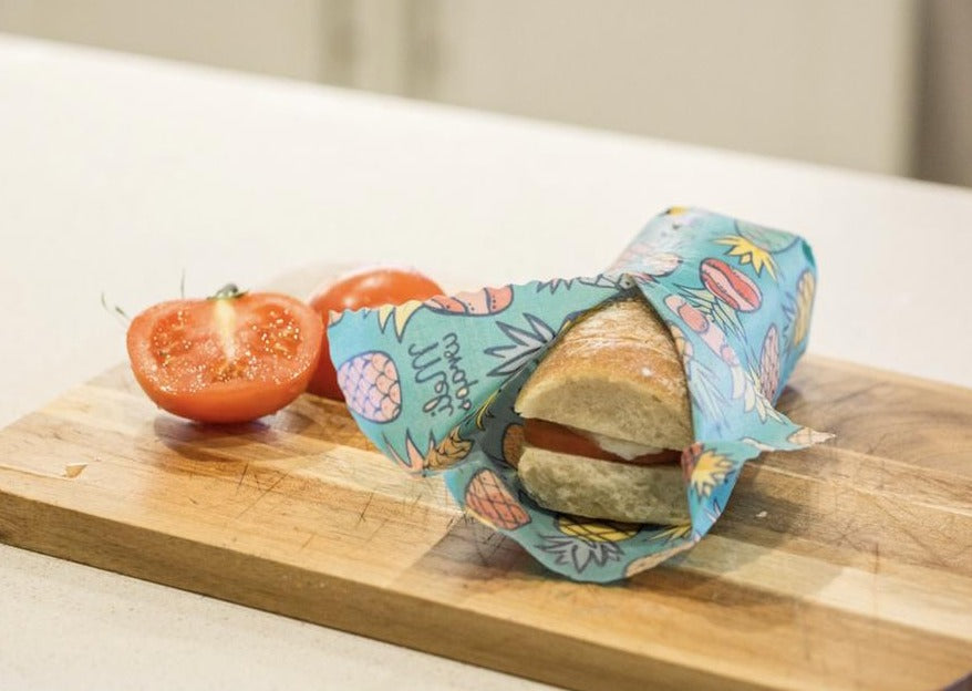 Beeswax Food Wrap – Pineapple Print | Reusable Organic Cotton Wraps