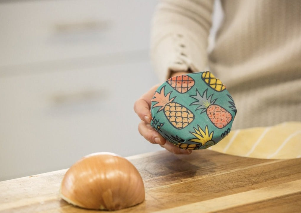 Beeswax Food Wrap – Pineapple Print | Reusable Organic Cotton Wraps