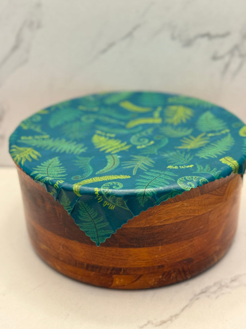 Beeswax Food Wrap – Fern Print | Reusable Organic Cotton Wraps