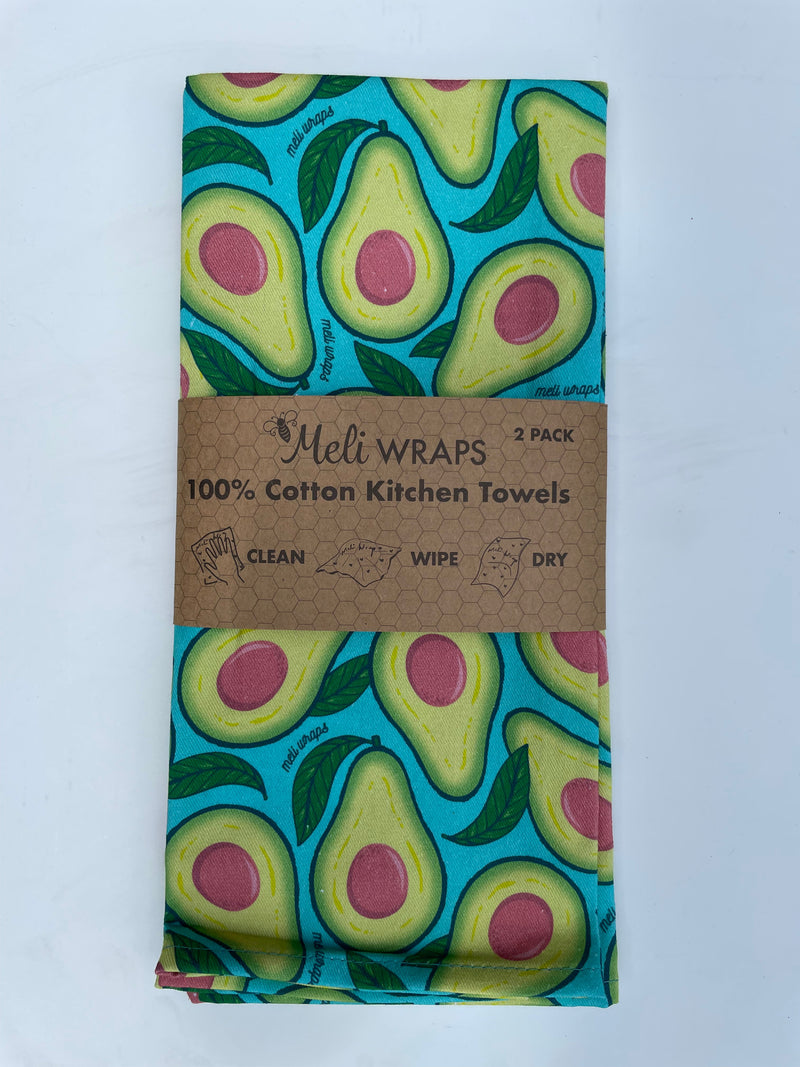 Avocado Kitchen Towel Set of 2 | 100% Cotton Eco Dish Towels