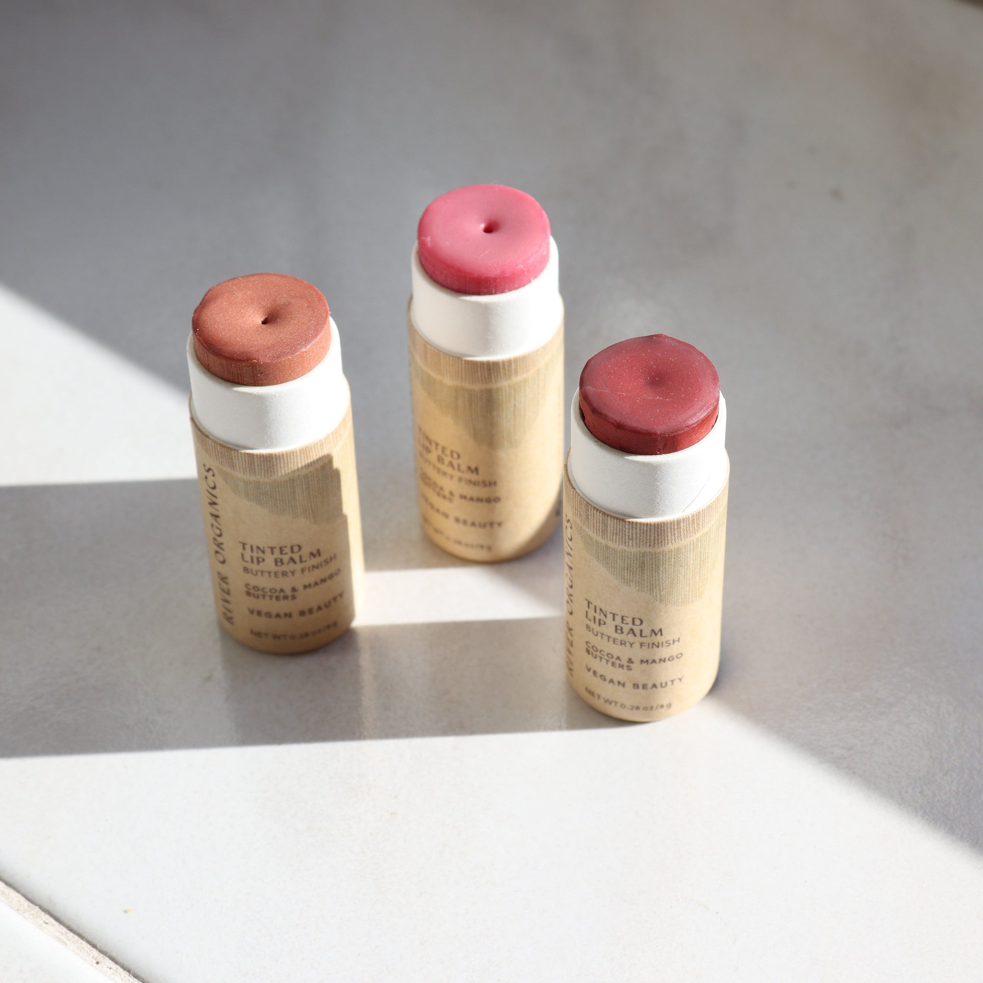Set of 3 Tinted Vegan Lip Balms – Nourishing, Plastic-Free Lip Care Gift Box