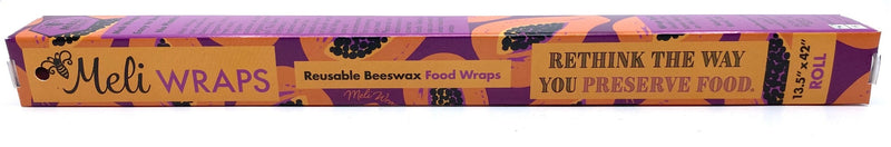 Beeswax Wrap Bulk Roll – Purple Papaya Print | Reusable Organic Cotton Wrap
