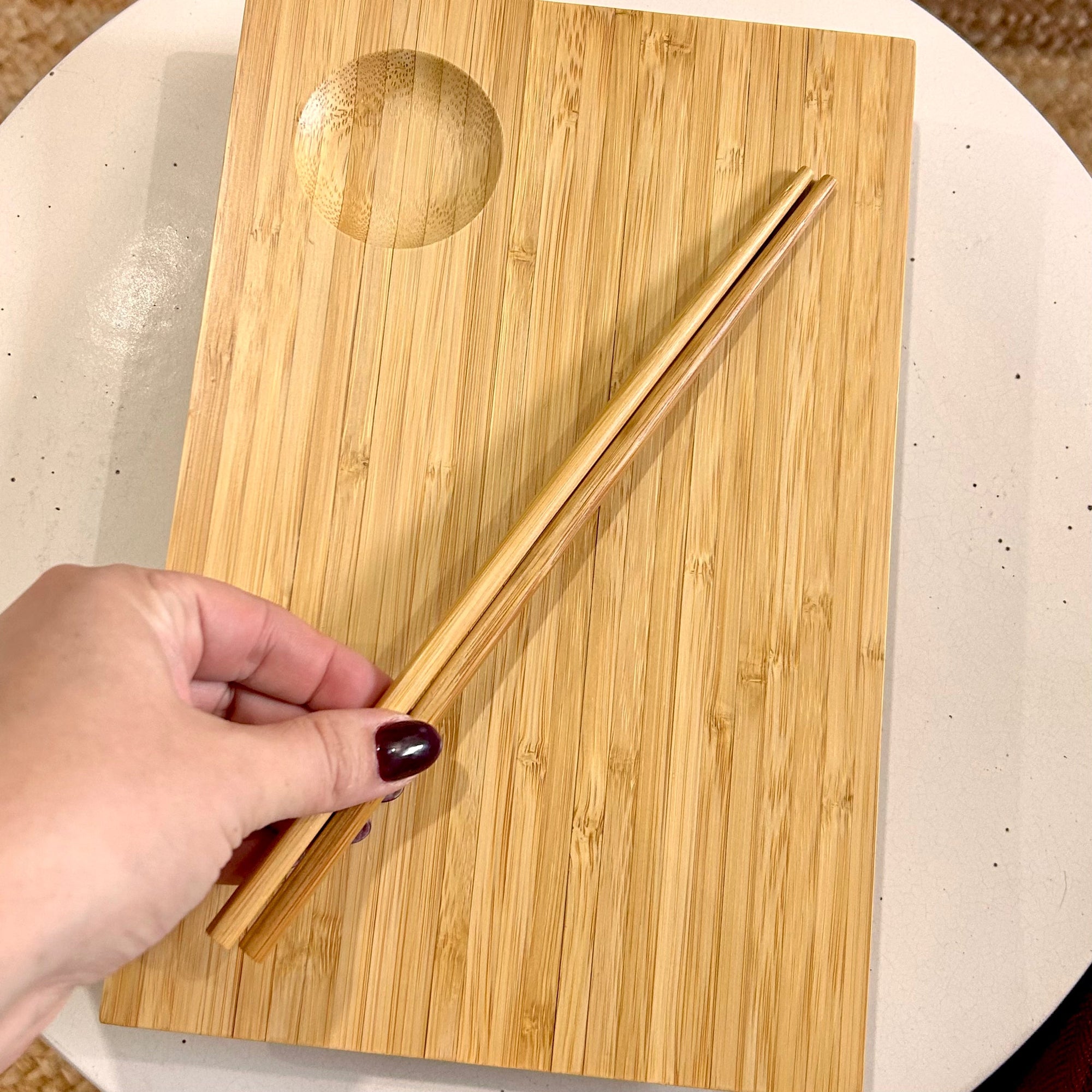 Bamboo Sushi Serving Plate &amp; Chopsticks | Reusable Eco-Friendly Sushi Set