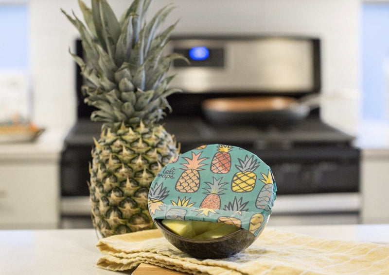 Beeswax Food Wrap – Pineapple Print | Reusable Organic Cotton Wraps