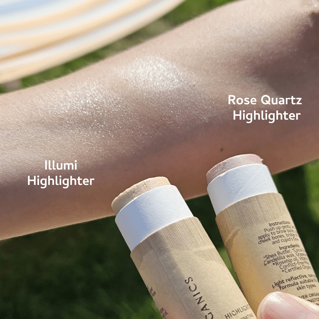 Rose Quartz Creamy Vegan Highlighter Stick – Dewy, Plastic-Free Glow