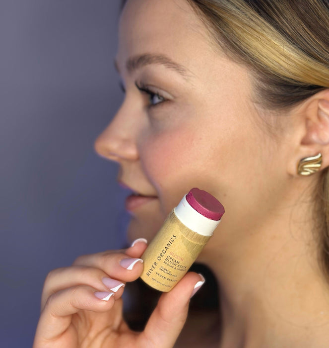 Creamy Vegan Blush Stick – Bloom | Zero Waste Multi-Use Cheek & Lip Tint