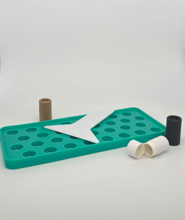 Reusable Silicone Filling Trays for Paperboard Push-Up Lip Balm Tubes