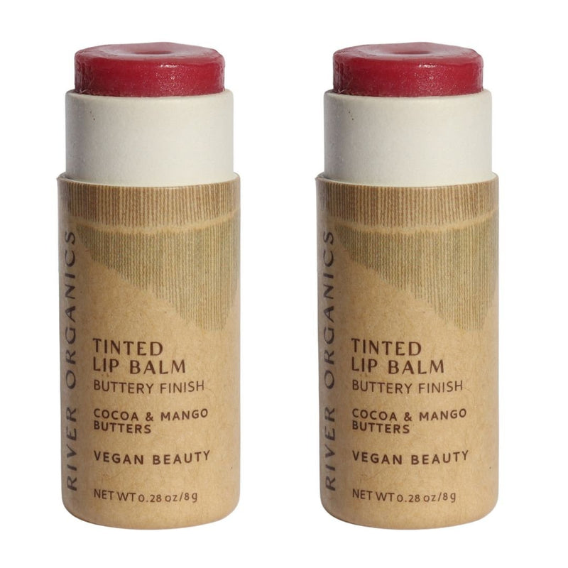 Set of 2 Lip Balms or Lip Stains – Vegan, Organic & Plastic-Free | Hydrating Natural Lip Care