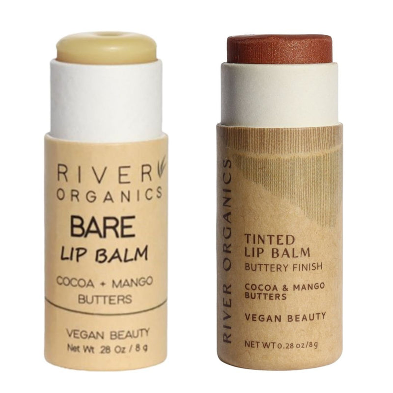 Set of 2 Lip Balms or Lip Stains – Vegan, Organic & Plastic-Free | Hydrating Natural Lip Care