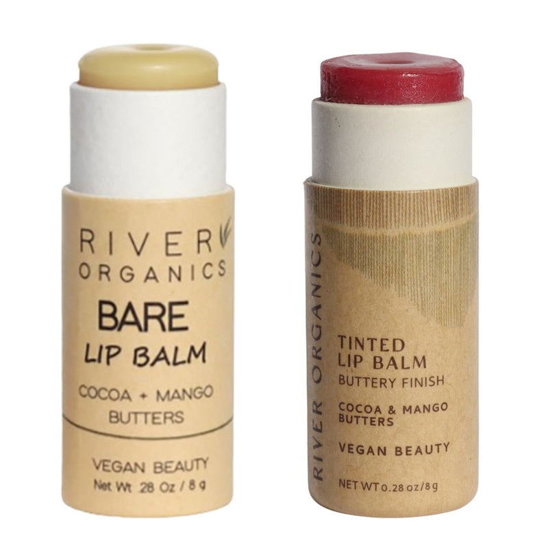 Set of 2 Lip Balms or Lip Stains – Vegan, Organic & Plastic-Free | Hydrating Natural Lip Care