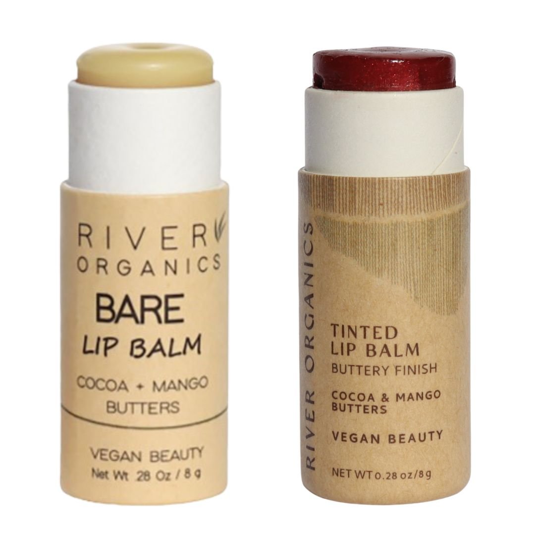 Set of 2 Lip Balms or Lip Stains – Vegan, Organic &amp; Plastic-Free | Hydrating Natural Lip Care