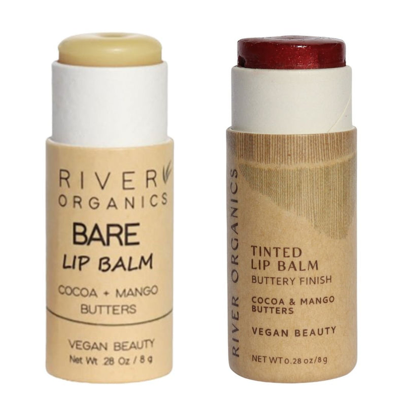 Set of 2 Lip Balms or Lip Stains – Vegan, Organic & Plastic-Free | Hydrating Natural Lip Care