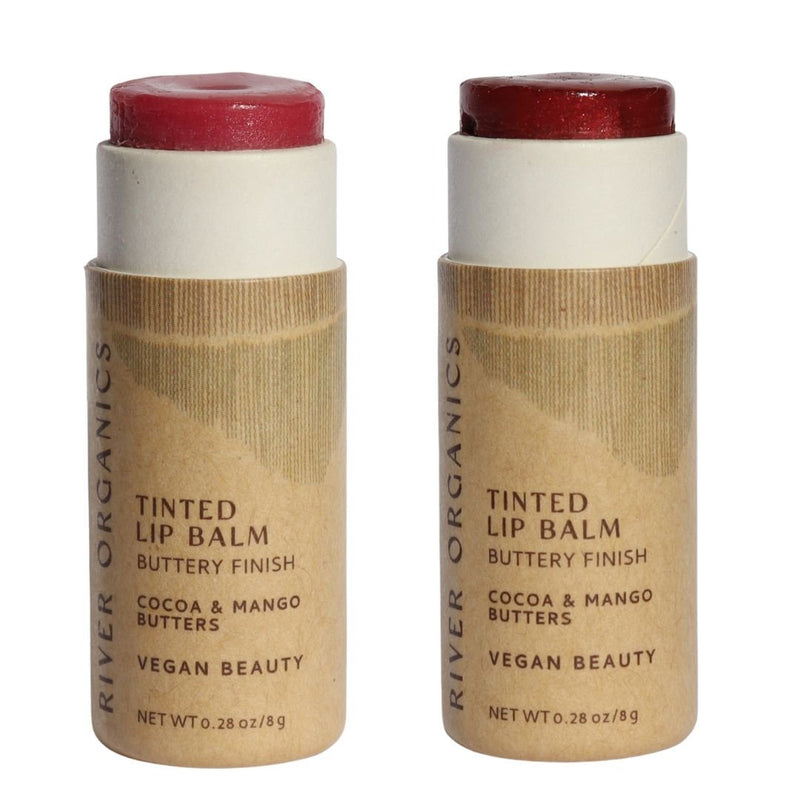 Set of 2 Lip Balms or Lip Stains – Vegan, Organic & Plastic-Free | Hydrating Natural Lip Care