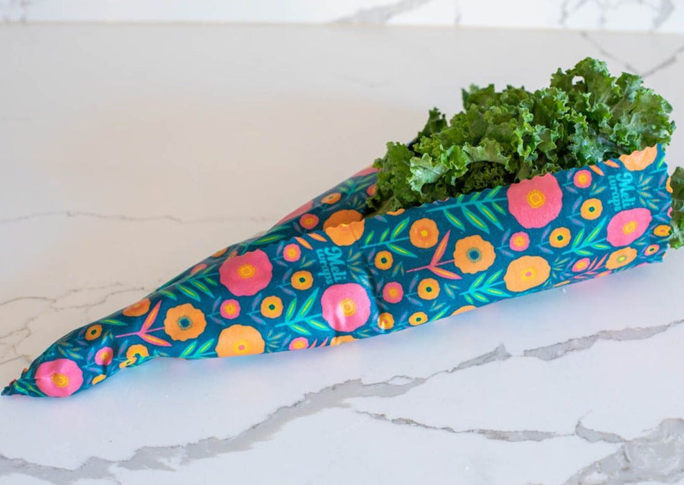 Beeswax Food Wrap – Fall Bloom Print | Reusable Organic Beeswax Wraps for Food Storage (Small, Medium & Large)