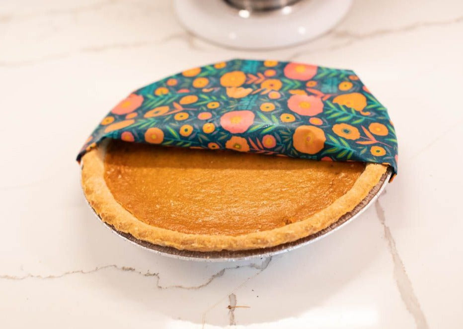 Beeswax Food Wrap – Fall Bloom Print | Reusable Organic Beeswax Wraps for Food Storage (Small, Medium & Large)