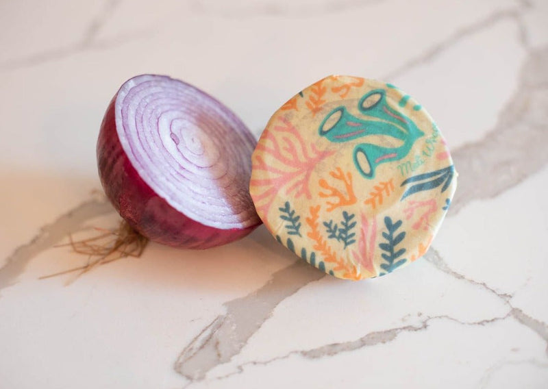 Beeswax Wrap Bulk Roll + Cutlery Set in Reef Print | Sustainable Plastic-Free Kitchen Bundle